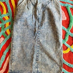 Candie's Vintage Light Blue Acid Wash Denim Pencil Skirt